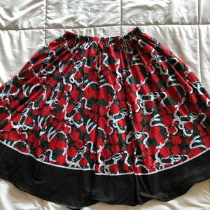 Maya Kern Snake+Roses Midi Skirt 3XL